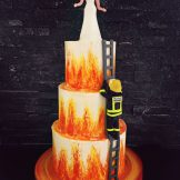 Hochzeitstorte, Motivtorte, Feuerwehr, Sanelas Tortenwelt