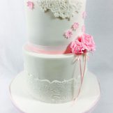 Hochzeitstorte, Sanelas Tortenwelt, rosa-weiss