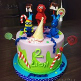 Motivtorte - Minion, die Sesamstraße, Elmo, Kikaninchen