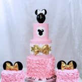 Minnie Mouse-Torte, Cake, lila, rosa, gold, Sanelas Tortenwelt