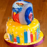 Die Einschulung, die Schultasche, Art Cake, School Cake, Kuchen, Sanelas Tortenwelt, Zuckerfiguren essbar