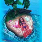 Happy Birthday Paradiese, Paradise Cake, Paradise Birthday Cake