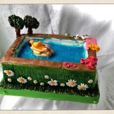 Entspannung im Pool-Torte