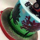 Retro Cake, freihand gemalt