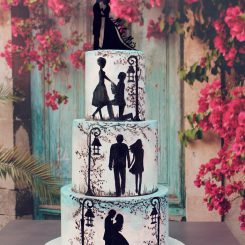 Silhouette Wedding Cake, Story Wedding Cake, Sanelas Tortenwelt, Hochzeitstorten, Vintage Wedding Cakes, Semi-Naked Wedding Cake, Elegant Wedding Cake, Cupcakes57