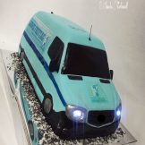 Motivtorte, der Lieferwagen 3D, Jubiläum