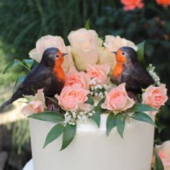 Sanelas Tortenwelt, Zuckerfiguren essbar, Rotkehlchen, Hochzeitstorten, Wedding Cakes, Bückeburg